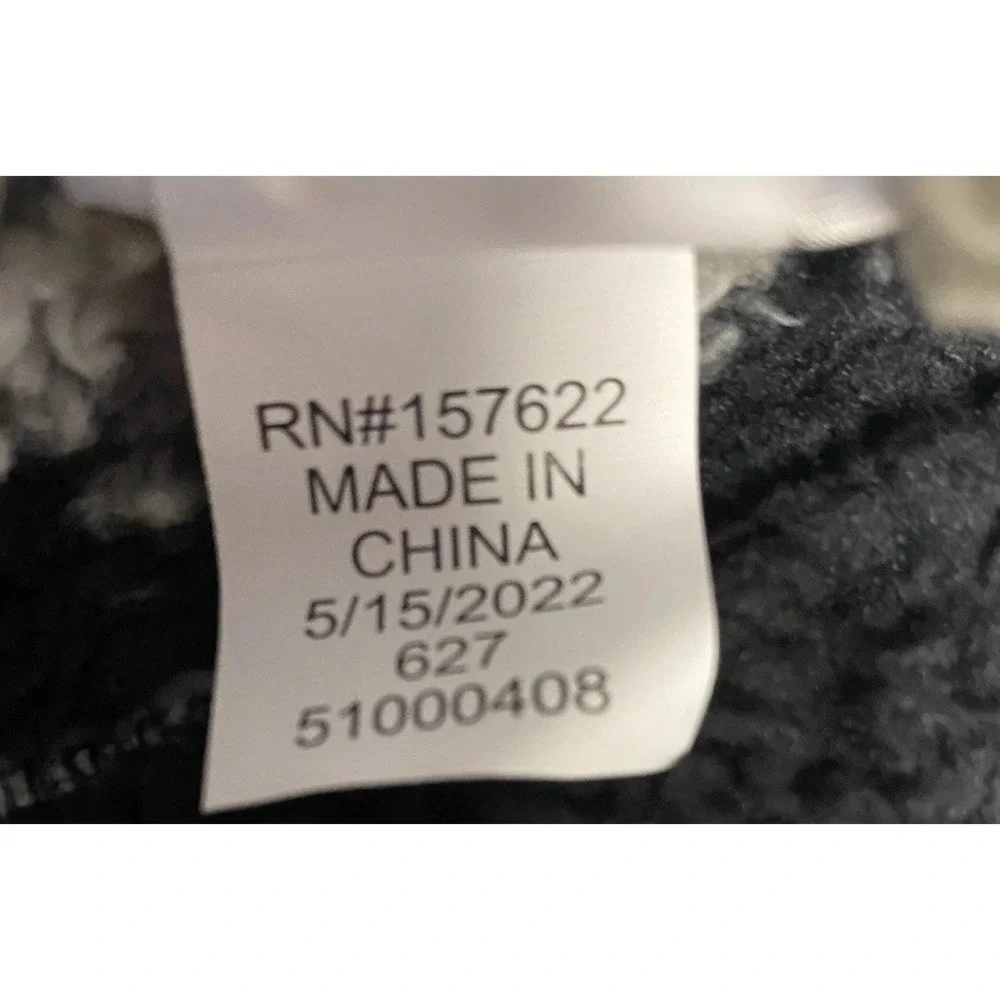 Eddie Bauer Fleece Pullover Women Size XL Black Camo Plush 1/4 Zip Soft Jacket